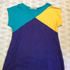 Vintage Diane Von Furstenberg Cotton patchwork Shirt Dress Size 10